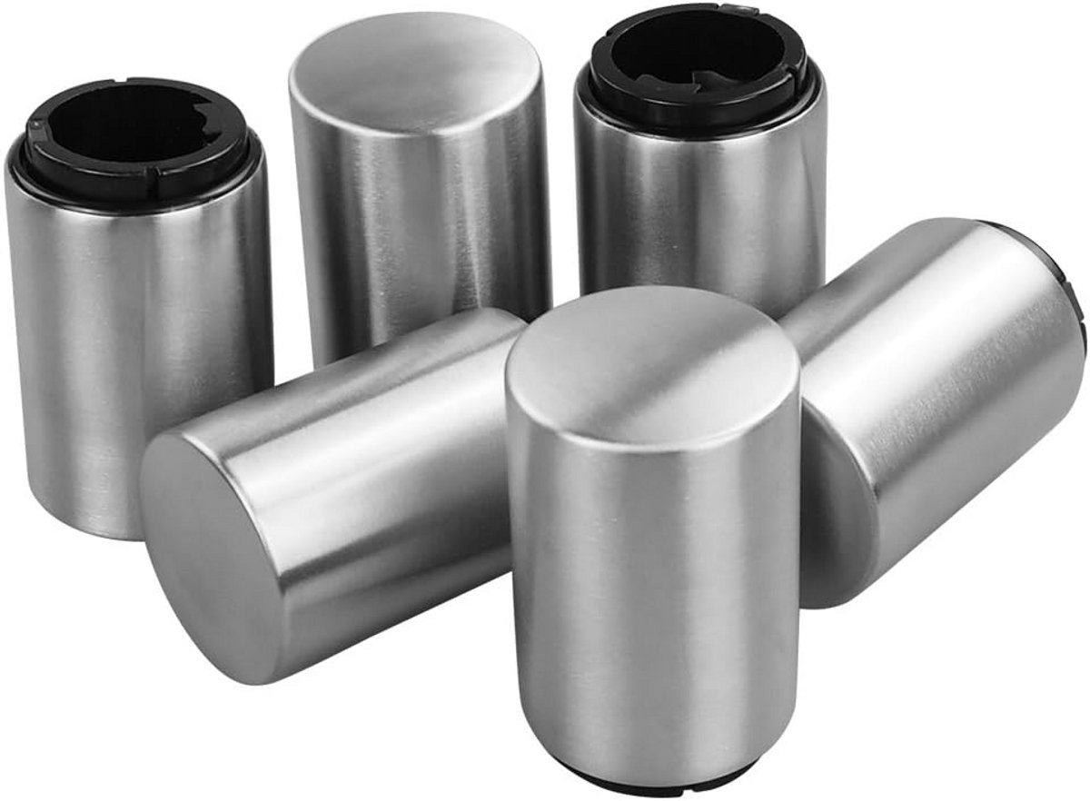 Flesopener Set - Met Dopvanger - Drankjes Openen - Magnetische Sluiting - 6 Stuks - Roestvrij Staal