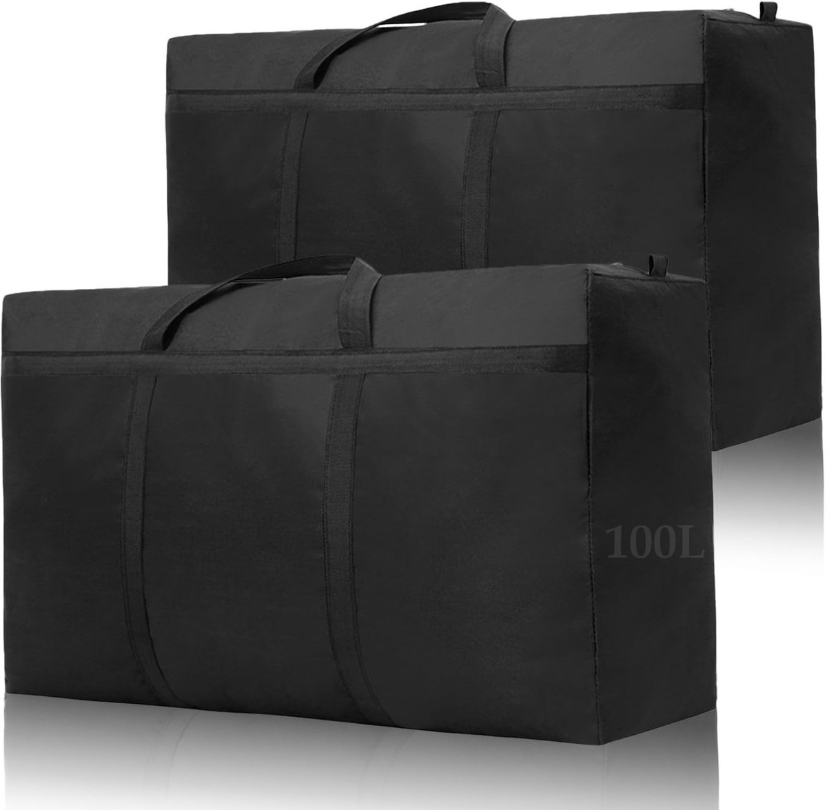 Dailygoods- Opbergtas XXL Waterdicht - Verhuiszakken met Ritssluiting - Handgreep voor Dekbedden/Kussens - 2 Stuks - 100 Liter - 600D Oxford - Opbergzak