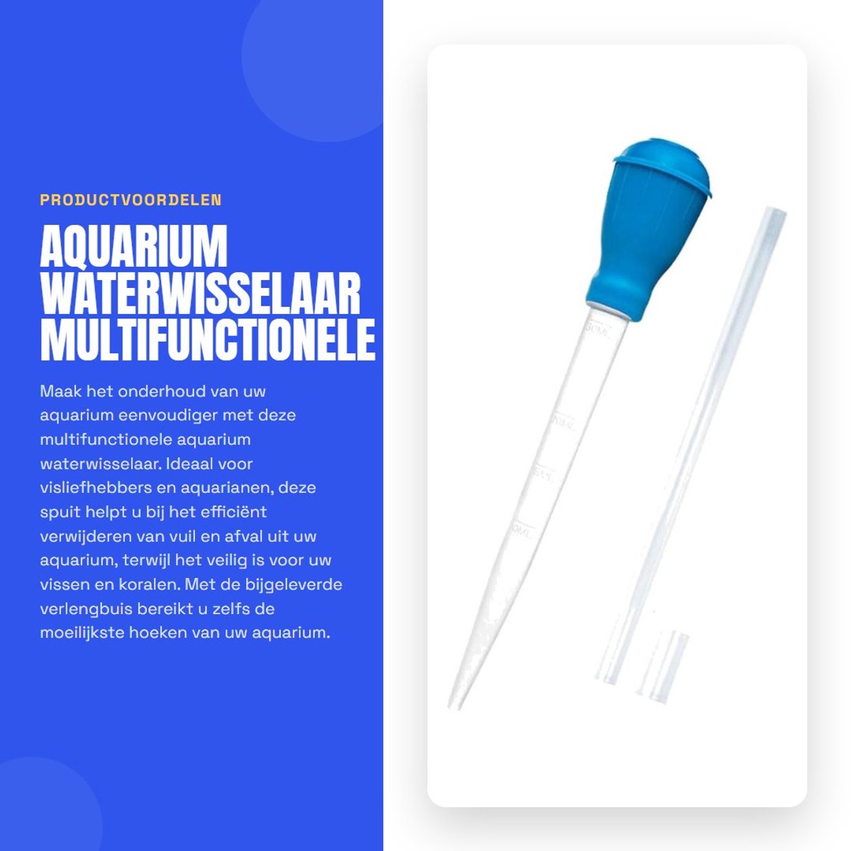 Dailygoods- Waterwisselaar met verlengbuis - Aquarium reiniger - Vloeibare meststof - Afvalverwijderaar - Hoogwaardig acryl - Nauwkeurige metingen - Aquariumreiniger