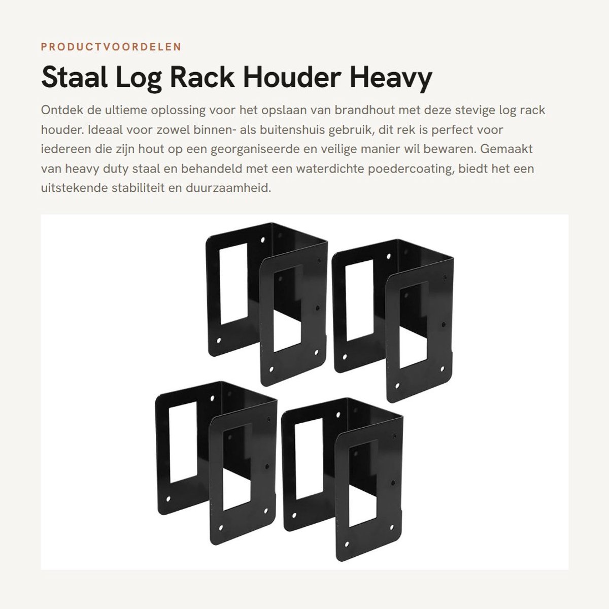 Dailygoods- Log Rack Heavy Duty Staal - Houtrek Buiten - Antiroest - Waterdicht - Voorgeboord - Stabiliteit en Sterkte