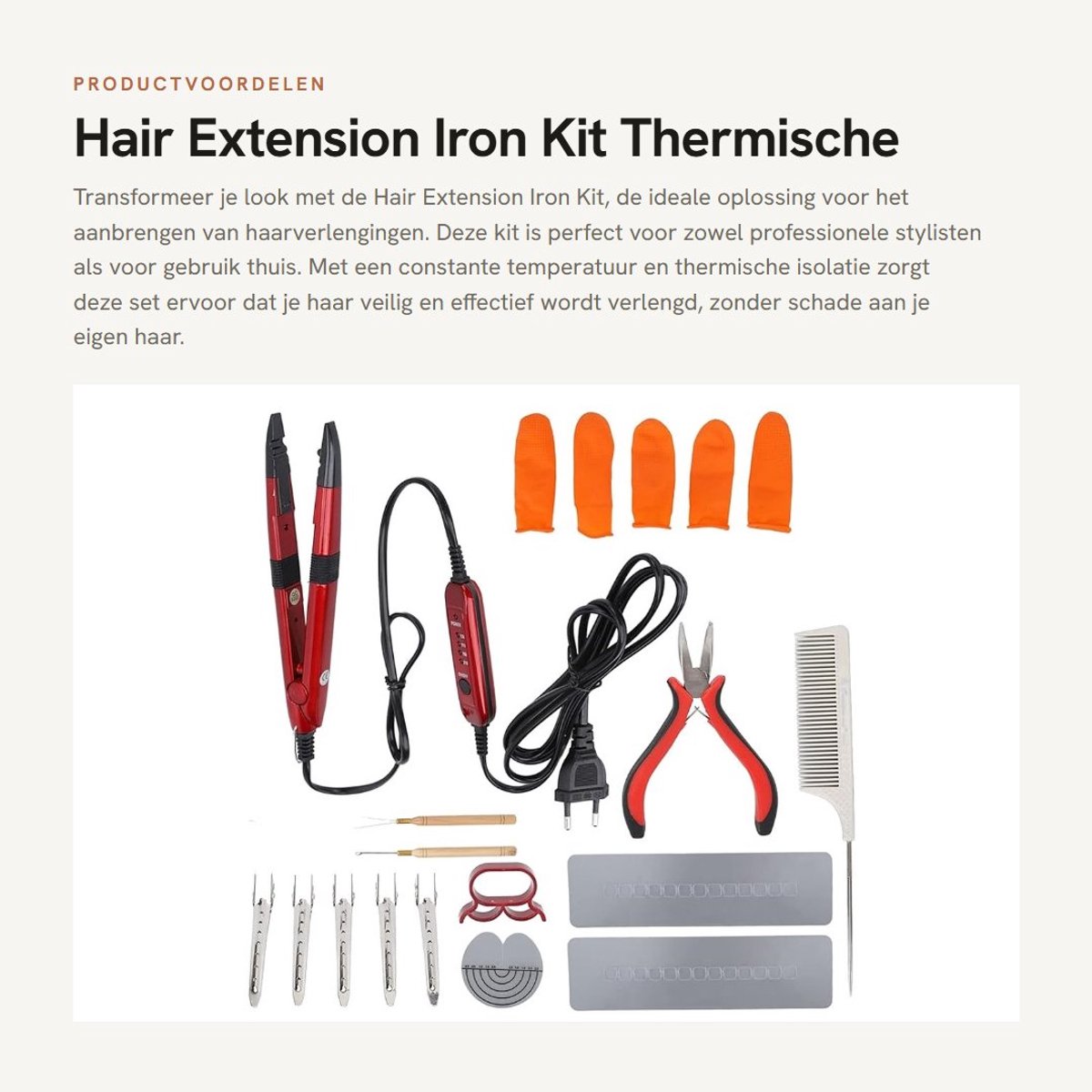 Dailygoods- Haarverlenging Thermische Isolatie - Haar Extensions Clip in Echt Haar - Haak Tools - Constant Temperatuur - Professioneel Gebruik - Haarextensions