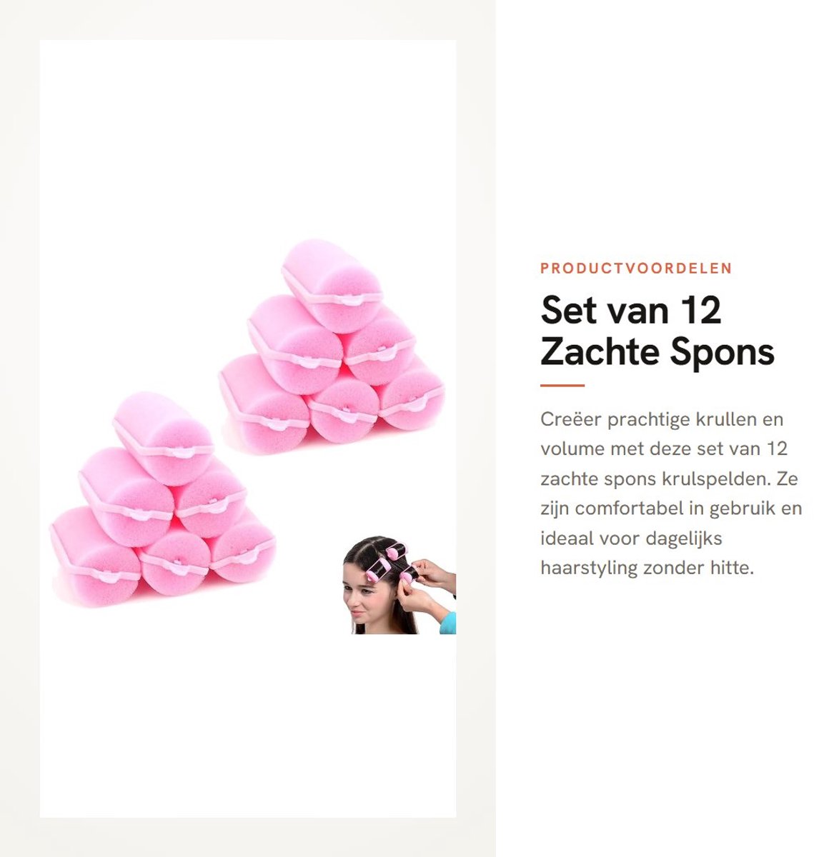 Dailygoods- Krulspelden Set van 12 - Spons/Schuimrollen - Pijnvrij - Voor Vrouwen/Kinderen - Duurzaam - Ideaal voor Volume en Krullen - Haarrollers