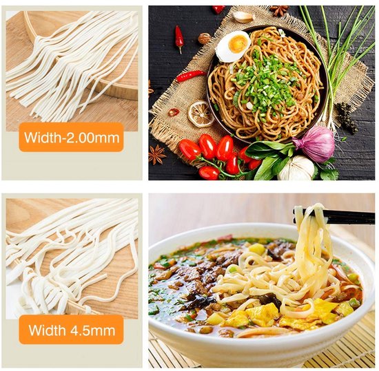 Allecto - 3-in-1 Handmatige Roestvrijstalen Pastamachine - Noedelsnijder voor Spaghetti en Lasagne - Zilver - Handmatige Pasta Roller - Geschikt vo... van Merkloos — afbeelding 5