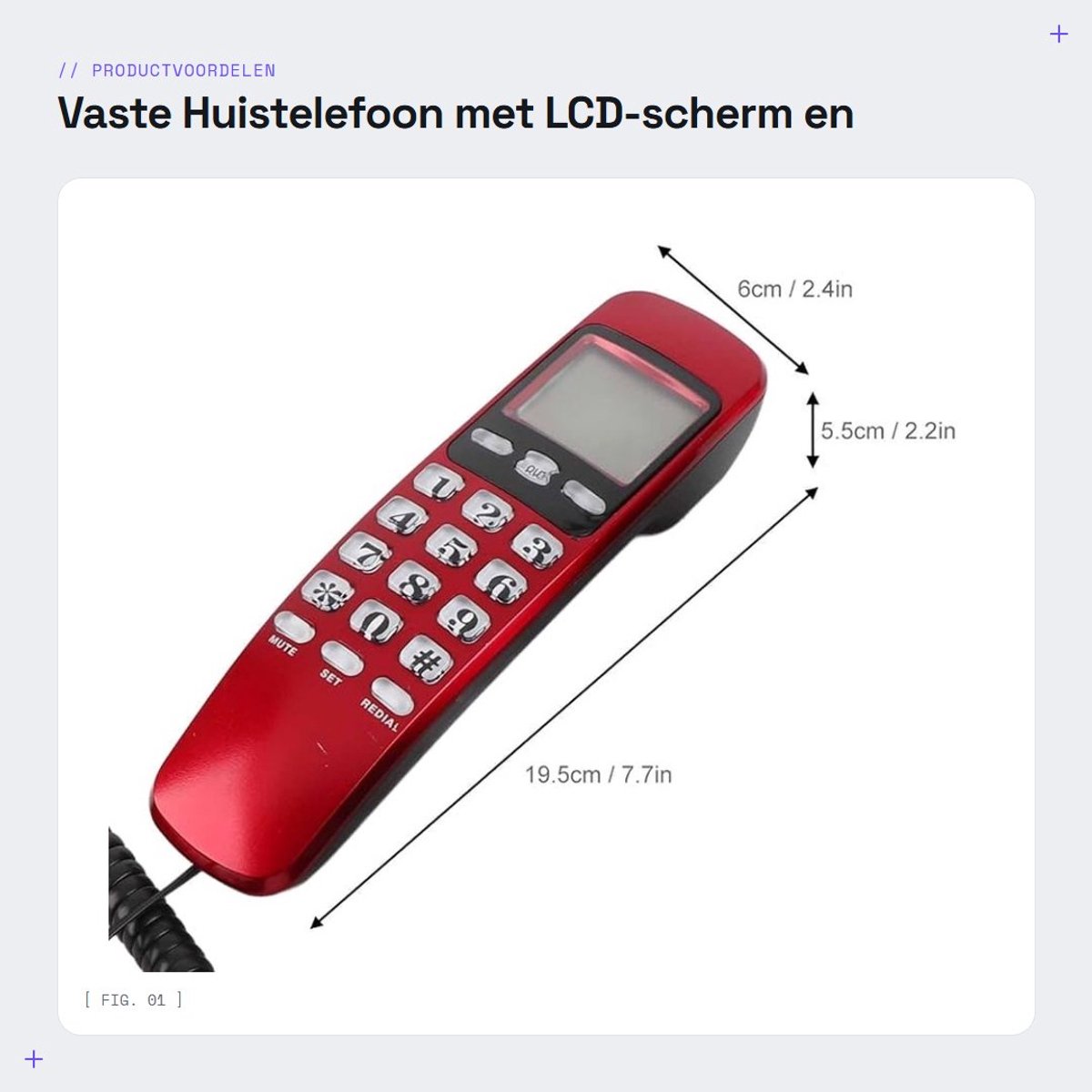 Dailygoods- Huistelefoon met LCD-scherm - Dubbel nummerherkenningssysteem - Inkomende herinneringen - Terugbelfunctie - Multifunctionele telefoon - Voor thuiskantoor - Vaste Telefoon
