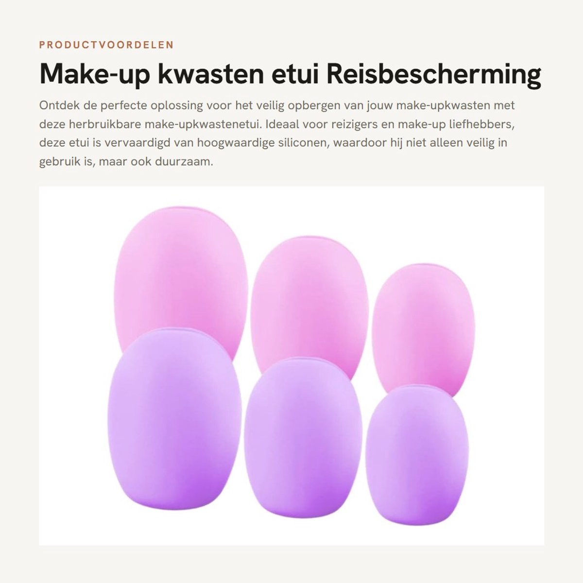 Dailygoods- Haarborstel Elektrisch - Make-up Kwasten Set - Reismake-upkwastenbescherming - Siliconen Opberghoes - Herbruikbare Make-upkwastenetui - Hoogwaardige Veiligheid - Make-upkwasten