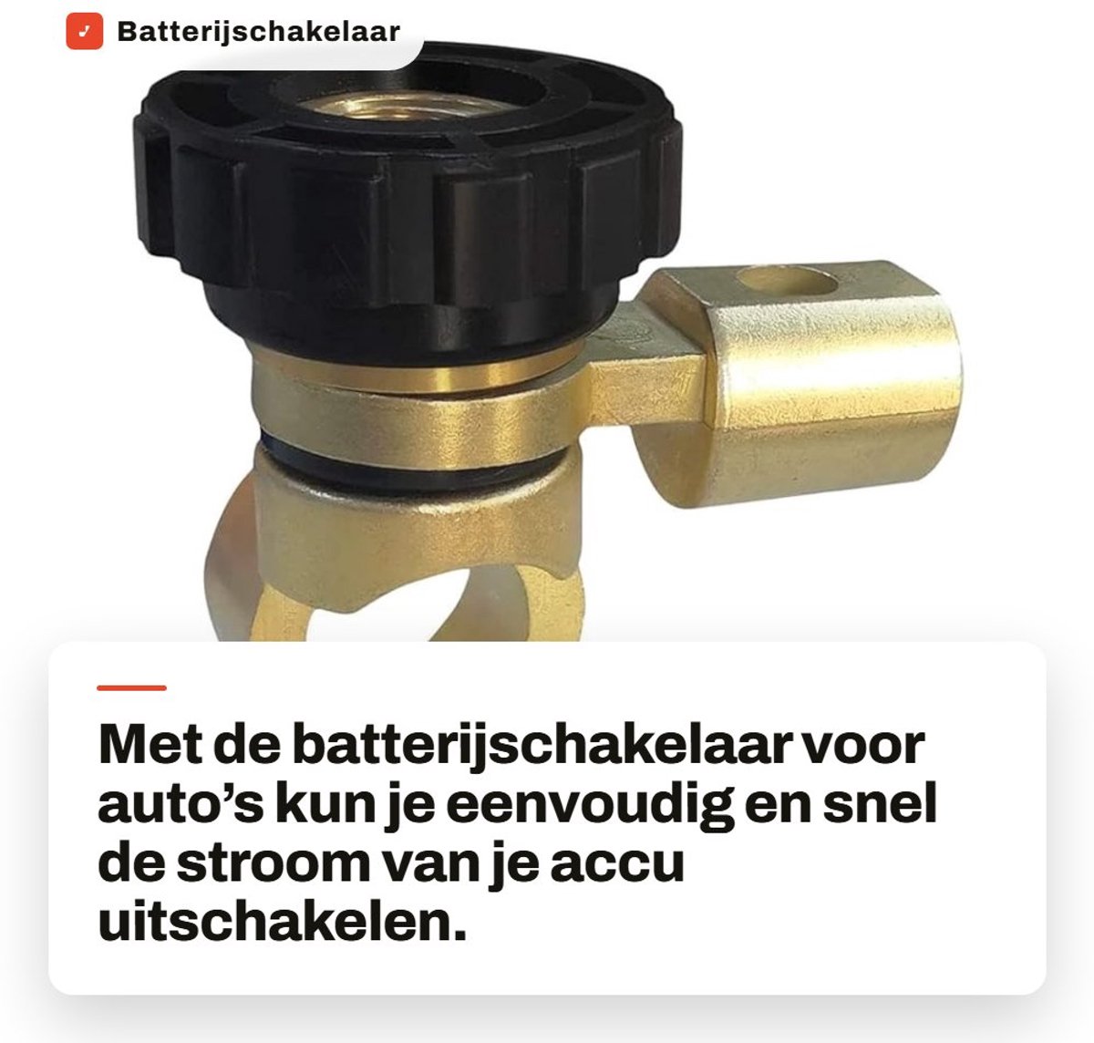Dailygoods - Batterijschakelaar Auto - Uitschakelschakelaar - Eenvoudig te bedienen - Zwart - Master Isolator - Geschikt voor voertuigen - Handig in g...