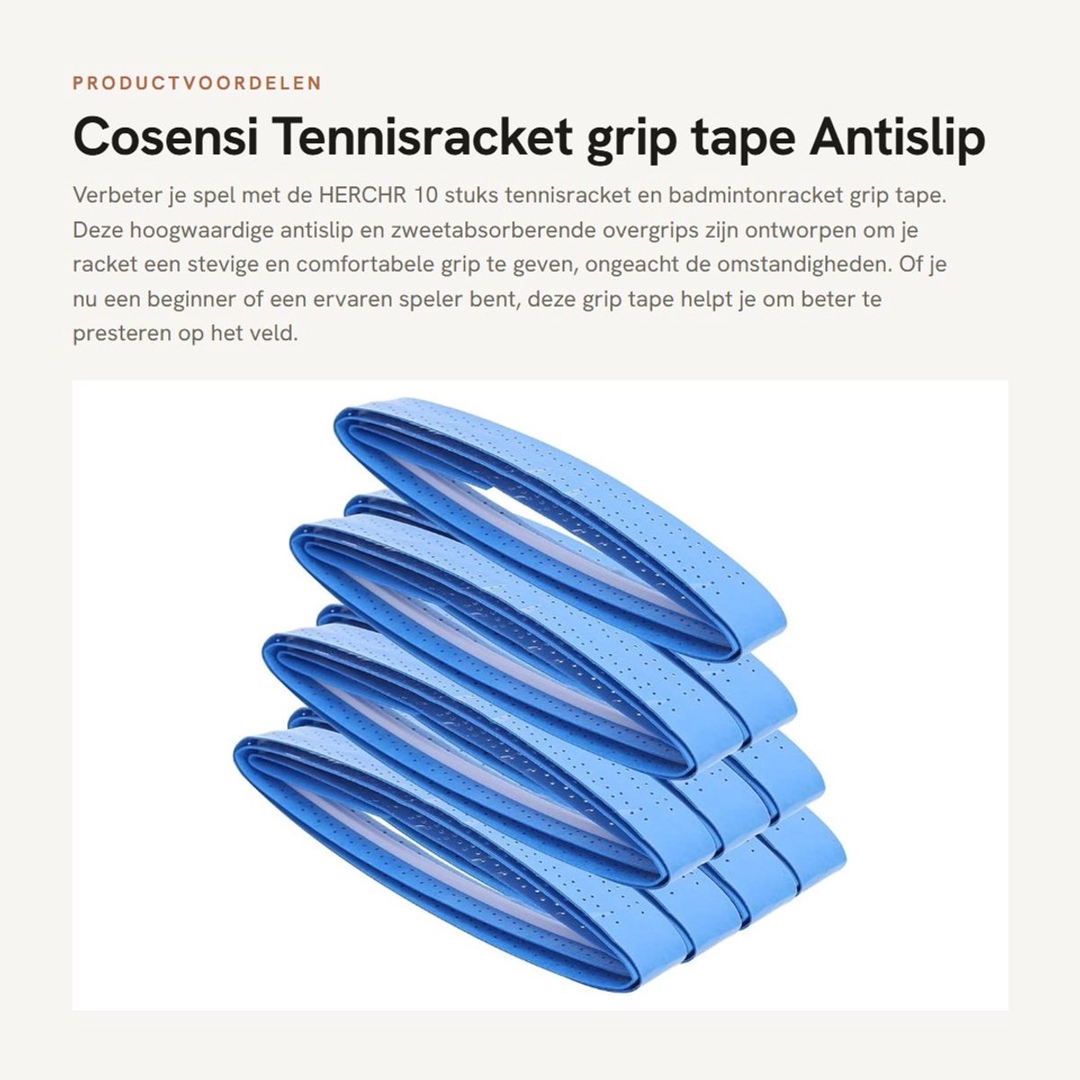Dailygoods- Overgrip 10 Stuks - Antislip Grip - Zweetabsorberend - Tennisracket/Badmintonracket - Racket Grip - Voor Hengels