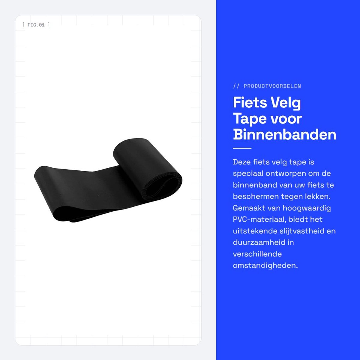 Dailygoods- Velg Tape 80 mm - Fietsband Voering - Binnenband Anti Lek Tape - PVC Materiaal - Slijtvast en Rimpelweerstand - Bescherming tegen Spaken - Band Tape