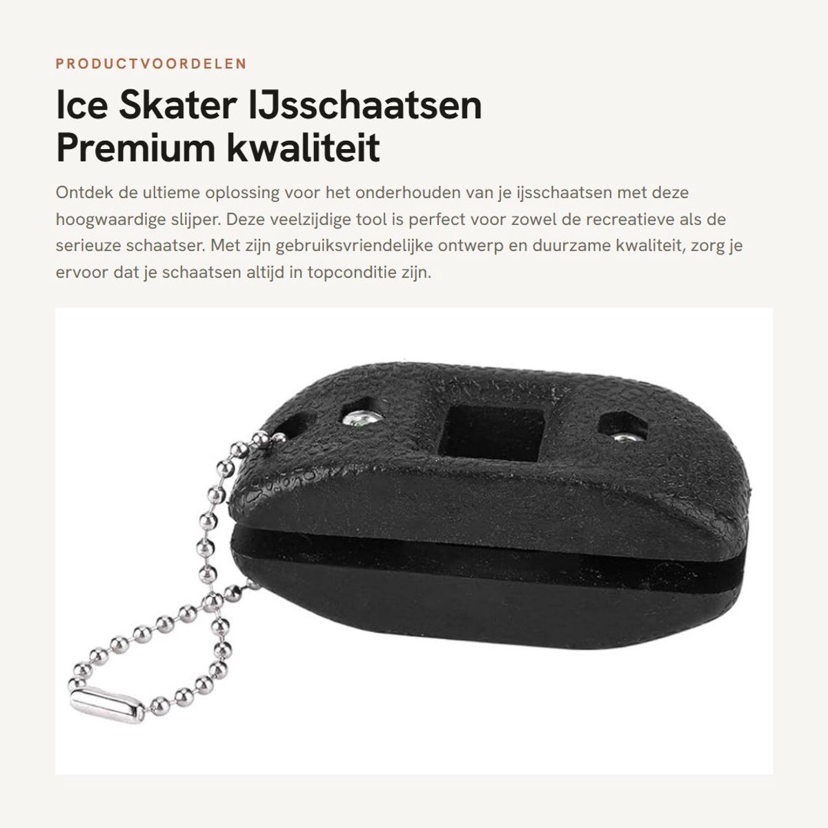 Dailygoods- Schaatslijper Draagbaar - Messenslijper - Slijpsteen - Gereedschap - 6,5 x 3 x 2,5 cm - Hoogwaardig Zandmateriaal