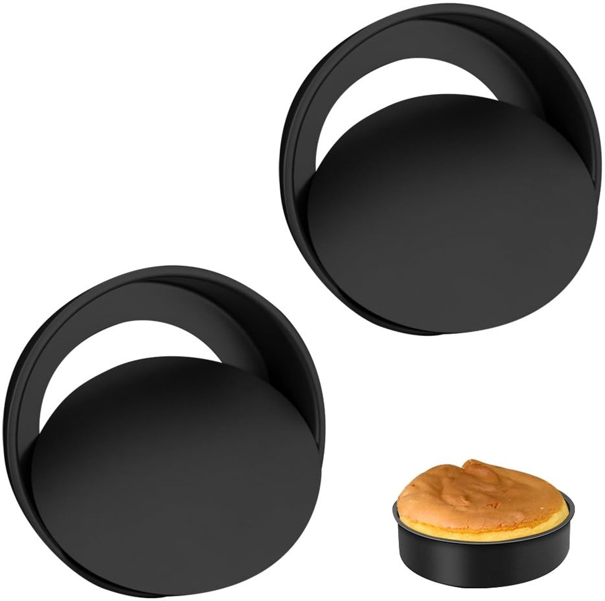 Dailygoods- Bakvorm 25 cm rond - Ronde Bakvorm - Taartvorm - Bakvormset 2 stuks - Roestvrij Staal - Antiaanbaklaag