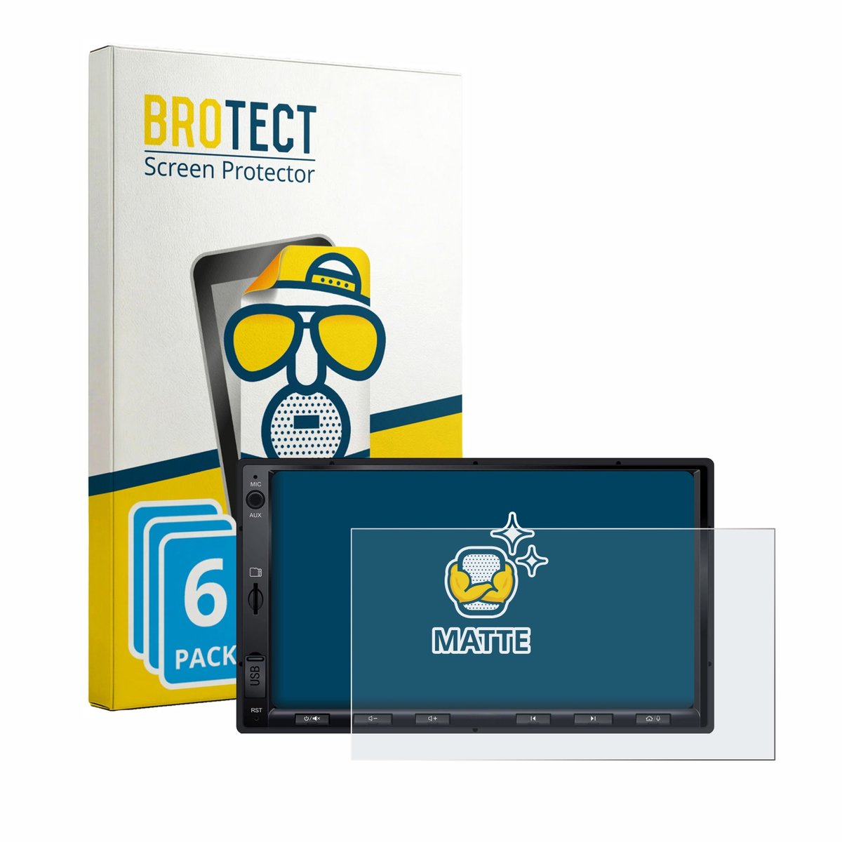 BROTECT - Screenprotector voor Atoto A5LG2A7T 7" - Folie Beschermfolie matte 6 Stuks