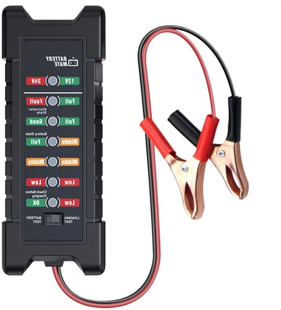 Accutester - Batterijtester Analyzer - Voertuigonderhoud - 12V 24V Compatibel - 15 x 7 x 3 cm - Niet gespecificeerd
