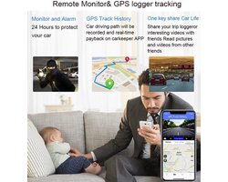 Dashcam voor Auto - 10” Android 8.1 Dashcam - IPS Touchscreen - ADAS Rijhulp - GPS Navigatie - WiFi - Dual Camera 1080P - Parkeermodus - G-Sensor - 4G 6m Camera aan de Achterkant - Zwart