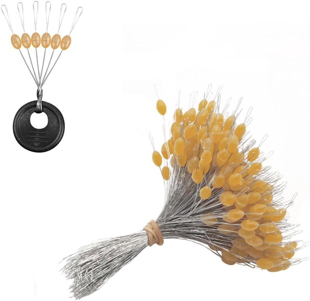 Rubberen Olijfvormige Stopper Kralen voor Vissers - 600 Stuks Float Sinker Stops voor 0.8#-5.0# Lijnen, Perfect voor Vissen en Accessoires