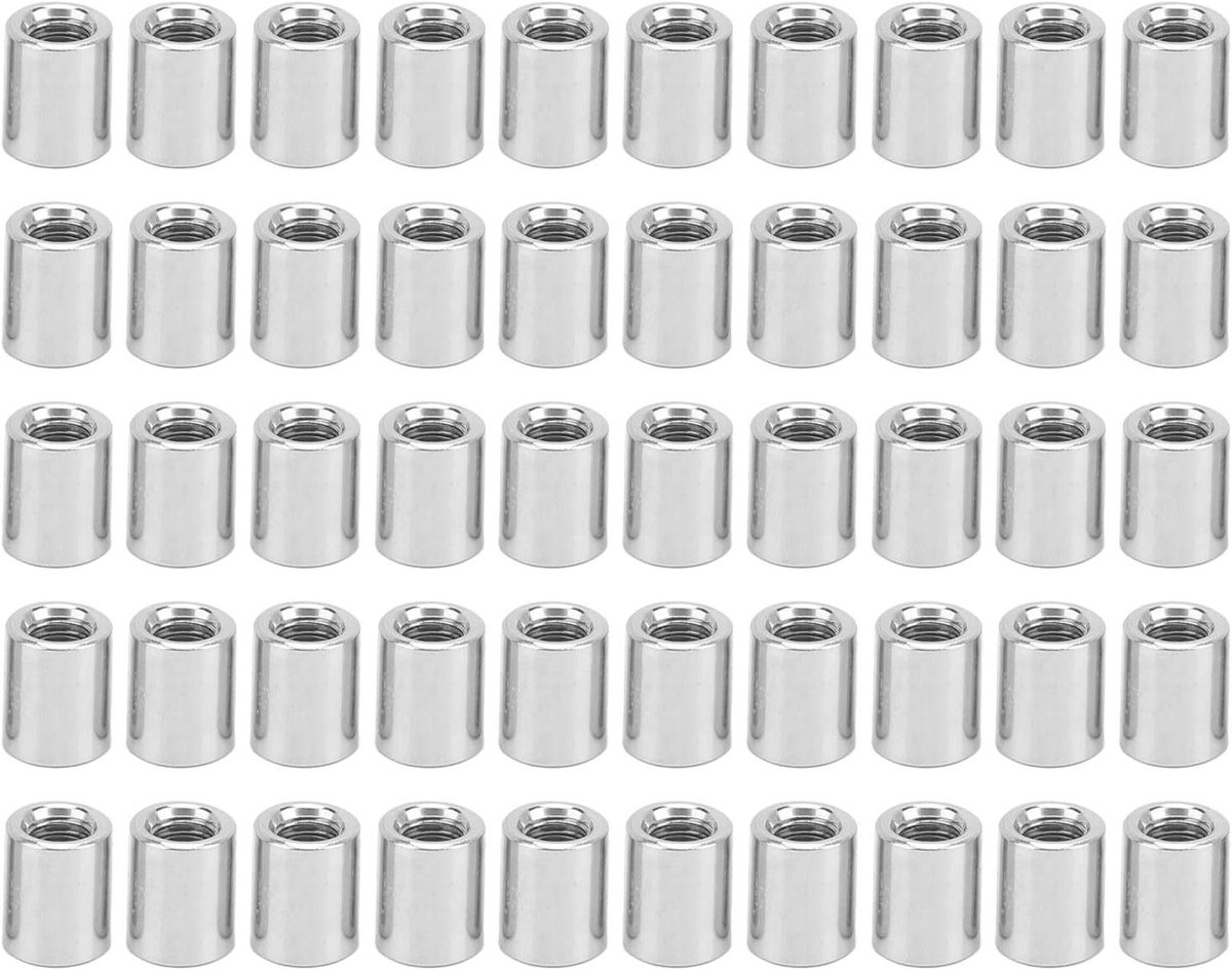 Set van 50 Stuks M5 X 0.8 Vrouwelijke Draad Koppeling Moeren - Draadverbinding Moeren voor Bevestiging en Montage