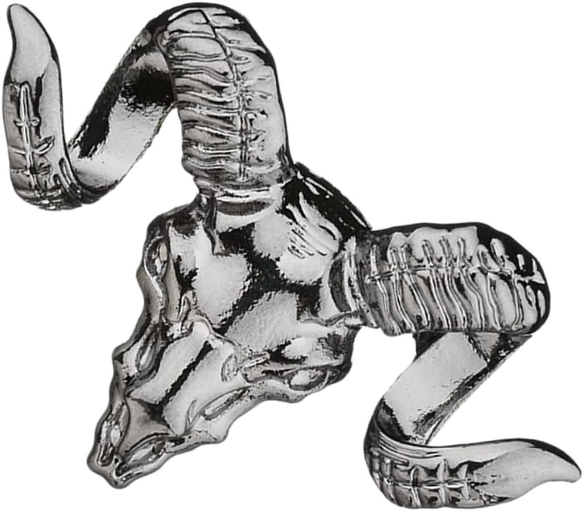 Aries Skull Broche met Vintage Schapenontwerp - Elegante Dierenjuwelen voor Kostuums, 4.5x3cm, Metaal, Unisex Accessoire voor Dames en Heren