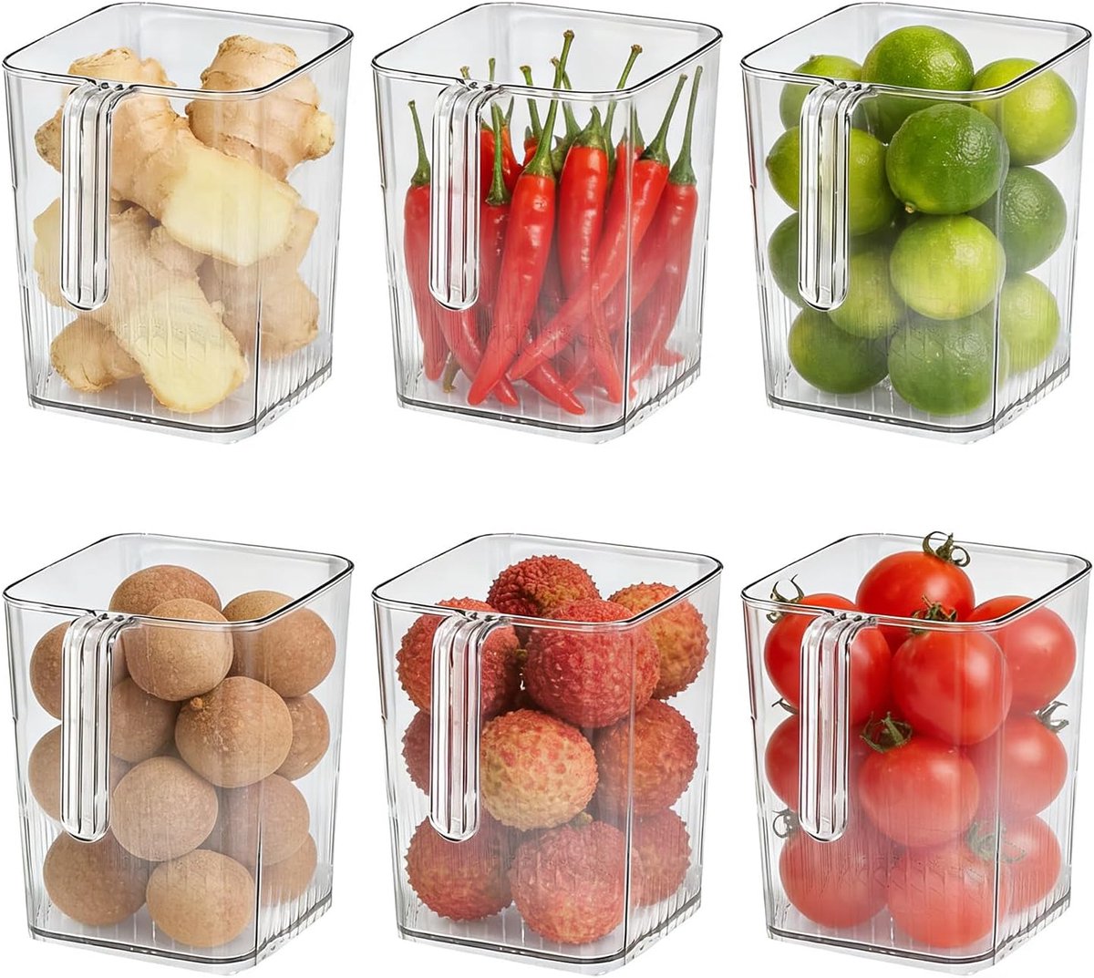Koelkastorganizer - 6-delige set - opbergdoos voor koelkast - organizer voor kast - eetkamer - snacks - blikjes