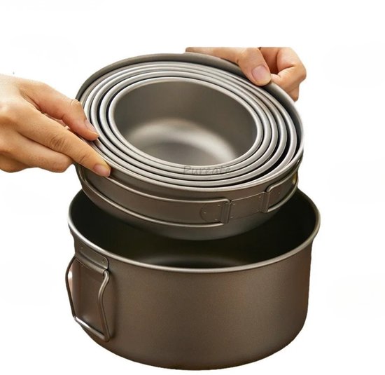 Sensova - Titanium Pot Set - Camping Kookset 3L - Ultralicht Opvouwbaar - Duurzaam & Compact - Inclusief Mesh Tas — afbeelding 3