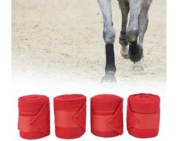 Paard Bandages Been Wikkels, Stal Bandages Paard Ruitersport Been Wikkels Paard Been Boot Wikkels voor Paard Hond Koe Kat Oefening Training Oefeningen (Rood)
