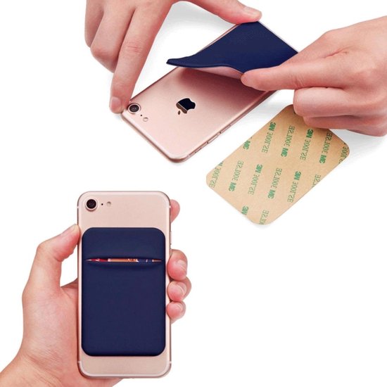 Set van 3 Zelfklevende Kaartjeshouders voor Mobiele Telefoons, Multifunctionele Telefoon Wallet, Ideaal voor Pasjes en Geld van Merkloos — afbeelding 2