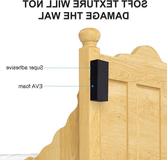 20 Stoppers voor Hoofdbord en Muur, Meubelbeschermers en Bedstoppers voor Wandbeveiliging en Hoofdbordvulling (Zwart) — afbeelding 3