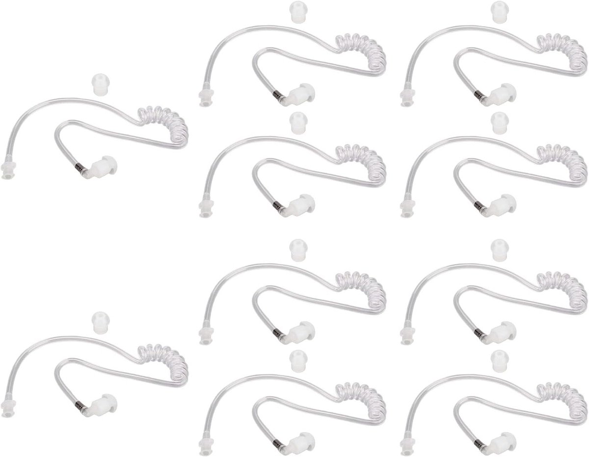 Vervangende Akoestische Tubes voor Oordopjes, Comfortabele en Duurzame Silicone Accessoires, 10 Stuks Transparante Clear Tubes voor Optimaal Geluid
