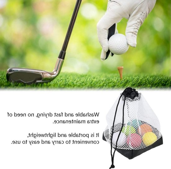 36 Golfballen Opbergnet, Nylon Mesh Trekkoord Pouch voor Golfaccessoires en Sportuitrusting, Ideaal voor Buitenactiviteiten van Merkloos — afbeelding 5