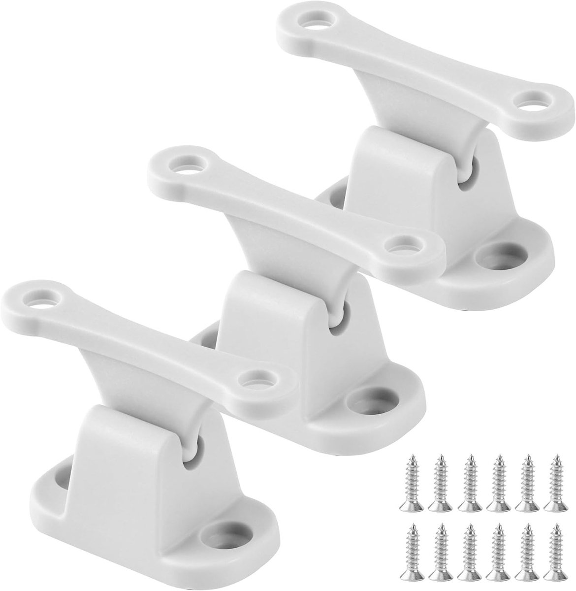 3 Stuks Robuuste Deursnapper voor Caravans, Motorhomes en Boten - Duurzame Deurstopper, Inclusief Schroeven, Wit