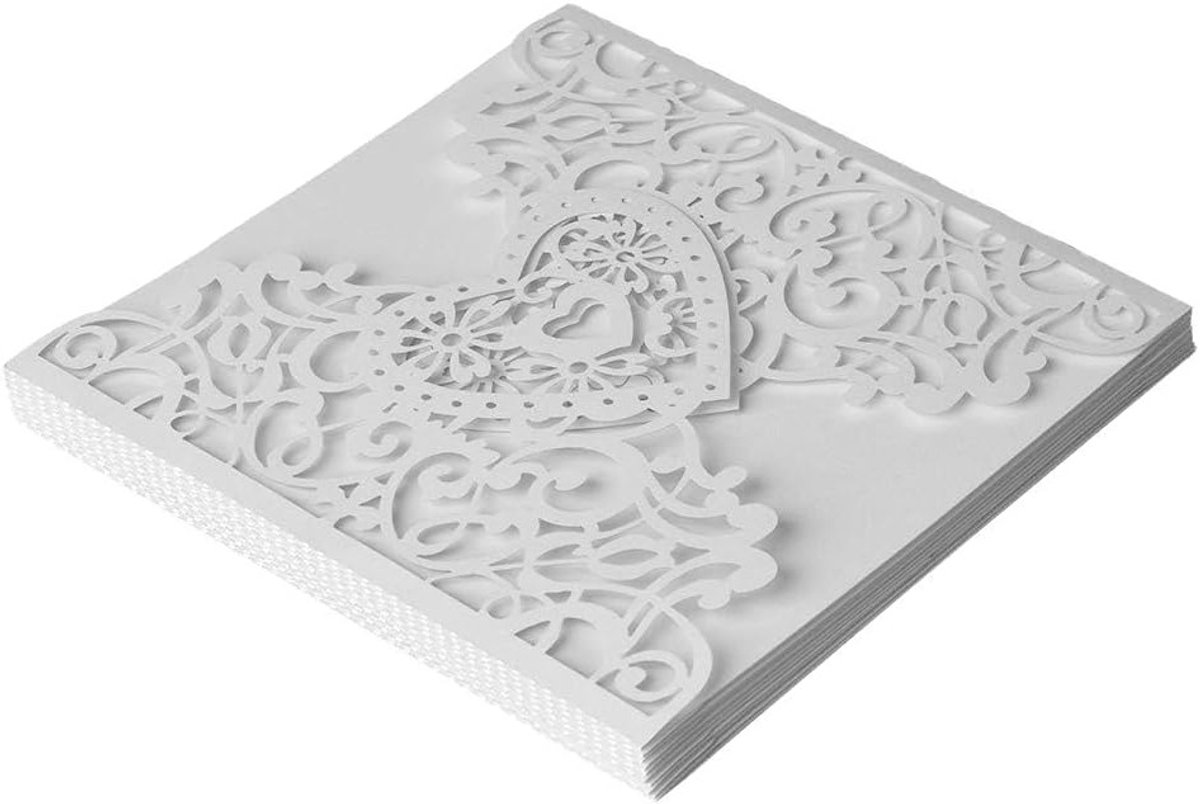 Elegante Trouwaankondigingen met Enveloppen - 10 Stuks voor Bruiloften, Verjaardagen en Verlovingen