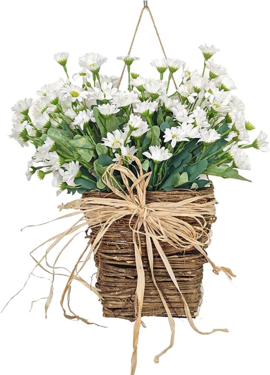 Kunstmatige Daisy Hangmand - Nep Bloemen Slinger - Voordeur Decoratie - Lente Model 2024 -