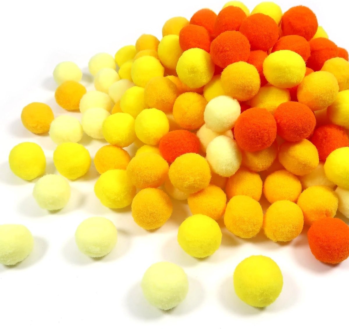 Set van 160 Fluffy Pompoms voor Creatieve DIY Projecten, 2.5 cm, Oranje Bollen voor Knutselen en Versieringen