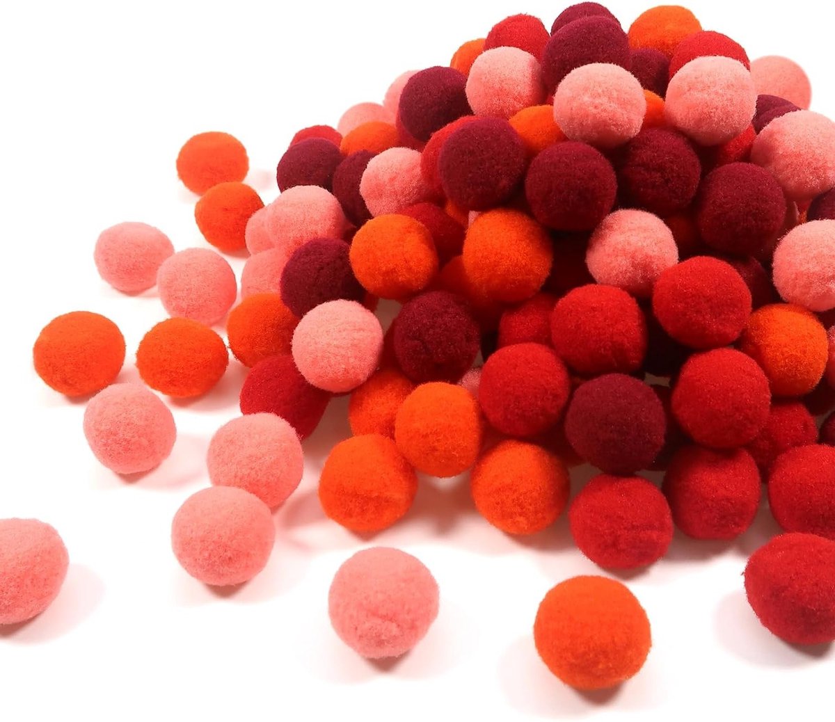 Set van 160 Fluffy Pompoms voor Creatieve DIY Projecten, 2.5 cm, Rood, Kunst en Ambachten, Knutselmaterialen