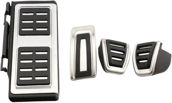 Pedaalhoezen Auto - Antislip Pedaalmatten - Veiliger Rijden - Roestvrij Staal - Set van 4 - Zilver — afbeelding 3