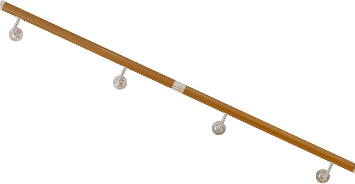 Trapleuning - Traphek Handgreep - Veiligheid Verhogend - Roestvrijstalen Houder - 1-7/8 inch Diameter - Zwart