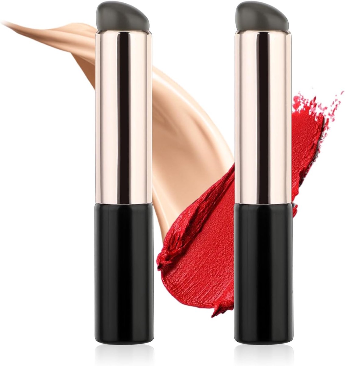Lippenmake-upkwastjes van siliconen - Herbruikbare lipgloss applicator - Draagbare make-up accessoires - Make-up tools voor lippen - Set van 2 stuks in [Kleur] - Geschikt voor thuisgebruik - Roze model.