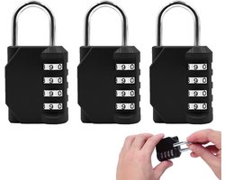 Store_7 - Combinatieslot - 4 Digit Combination Padlock - Weerbestendig en Duurzaam - Zwart - Veiligheidsoplossing - Geschikt voor Lockers, Gereedsc...