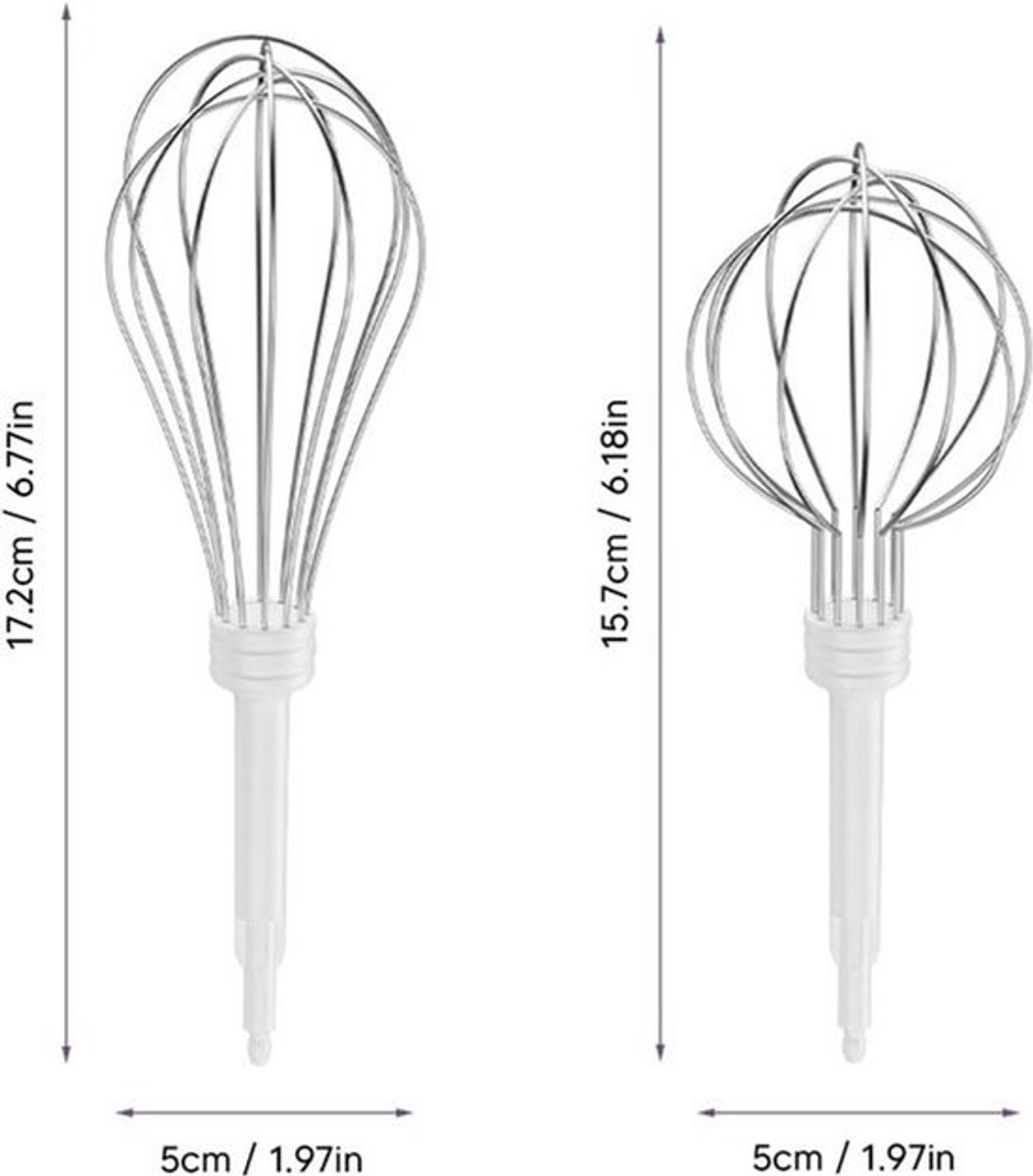 Handmixer Elektrische Eierklopper - Draadloze Keukenmixer met 3 Snelheden voor Cappuccino en Deeg