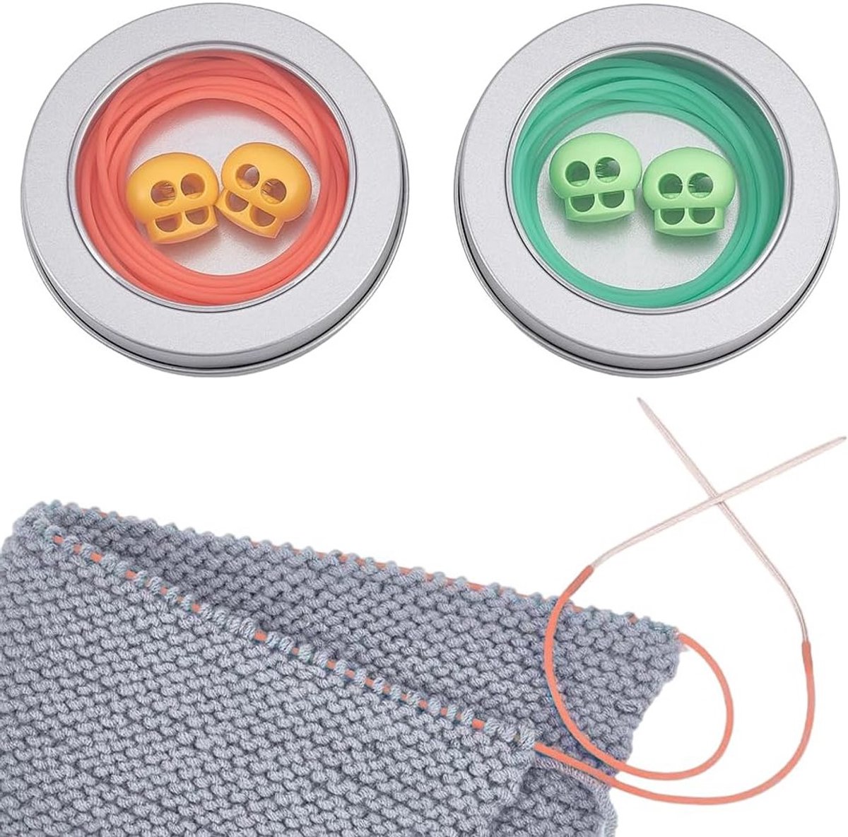 4 Stuks Ovalen Plastic Plug Stoppers met 2 Gaten - Multifunctionele Cord Stoppers voor Brei- en Haakaccessoires, Perfect voor Creatieve Projecten en Handwerk Supplies