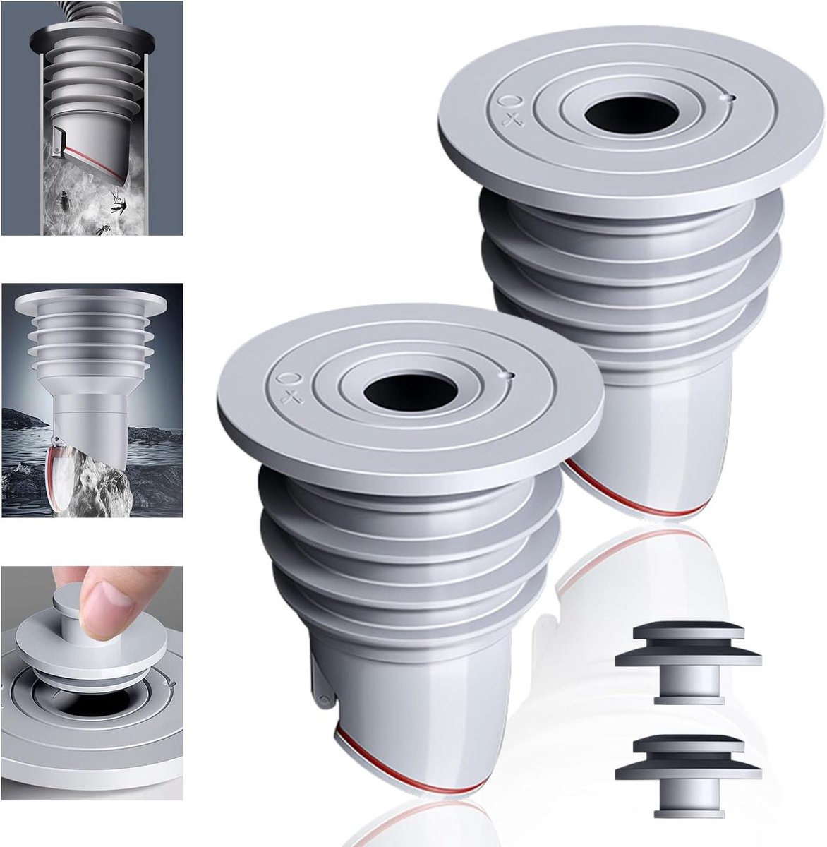 Afvoerslang Afdichting - Afvoerplug Riolering - Geur Vrij Houden - Zeven Lagen Afdichting - 40-45 mm - Wit