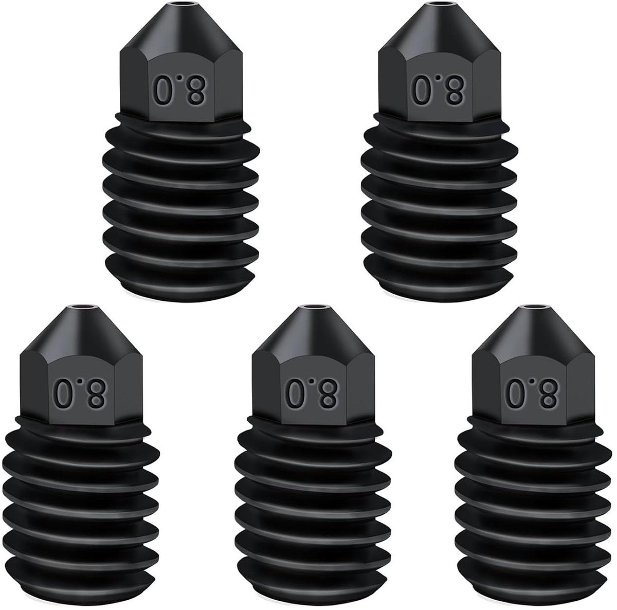 Mondstukken Gehard Staal - 3D Printer Nozzles - Precisie Printen - Hoge Slijtvastheid - 08 mm - Zilverkleurig