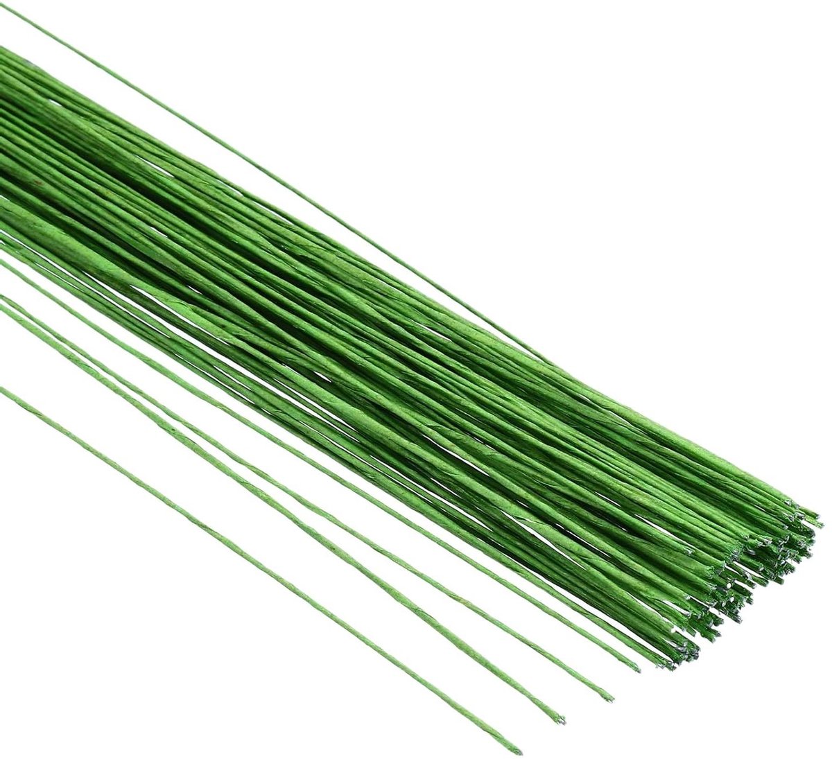 Bloemdraad Stelen - Knutseldraad Bloemisten - Bloemstukken Maken - Buigzaam Papieromwikkelde Draad - 100 Stuks 36 cm - Groen