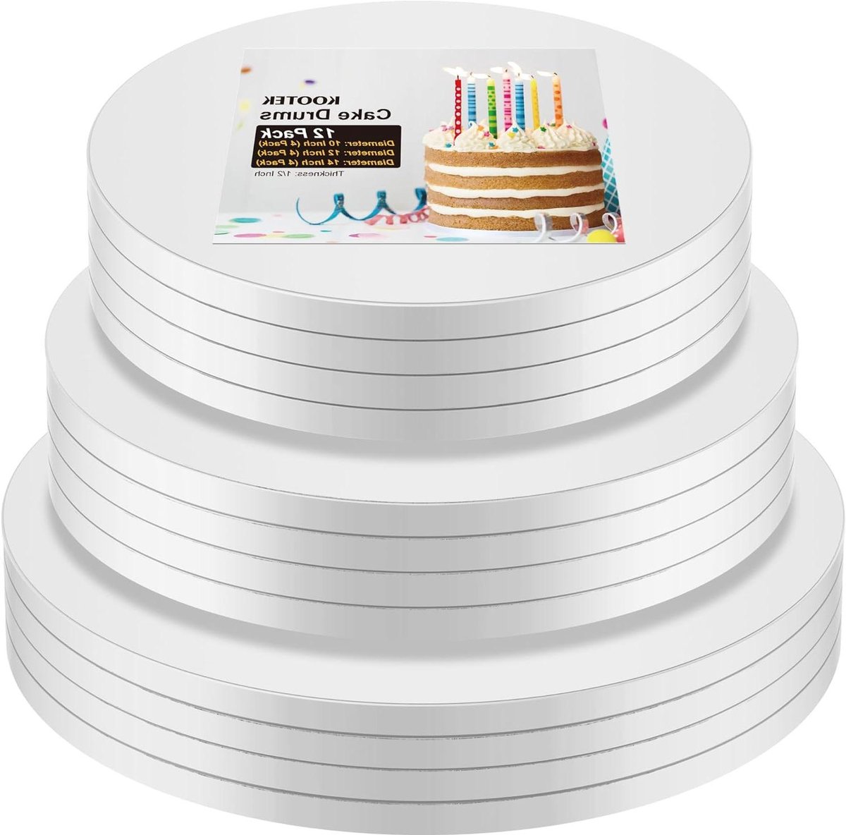 Taart Drums - Taartborden Cake Boards - Taarten Presenteren - Vetbestendig - 10 12 14 Inch - Wit