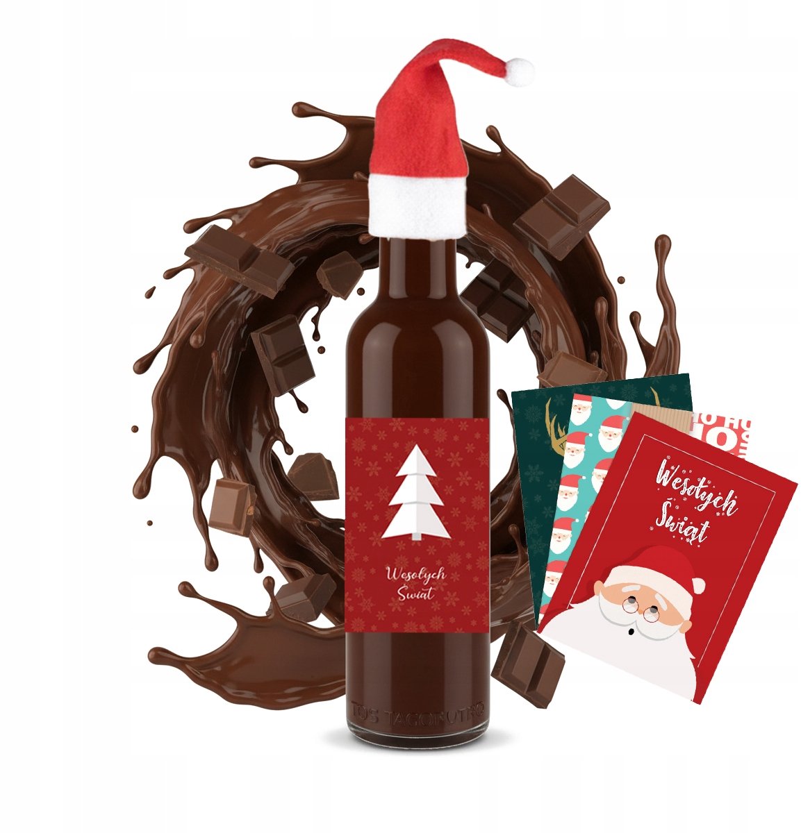 Bimberek FUTURA Serie - Kerstfles Set - 250ml - Kerstetiket - Kerstkapje