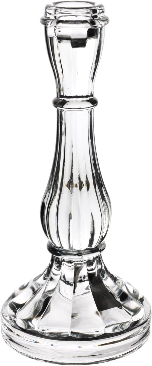 Patricia - Glazen Kandelaar - 10x10x21,5 cm - Klassieke Elegante Stijl