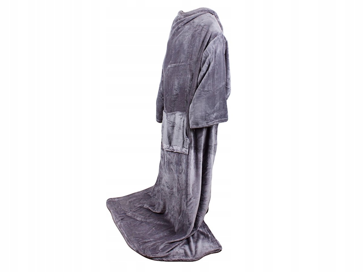 Fleece noony - Fleece - plaid - grijs - badjas - plaid met mouwen — cadeau in Wonen & Interieur - foto 7