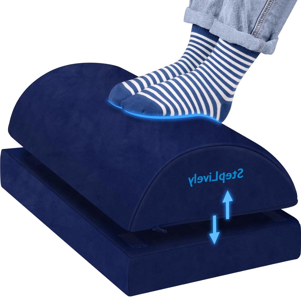Voetsteun Onder Bureau - Voetkruk Bureau - Comfortabel Zitten - Verstelbare Hoogte - XL - Blauw