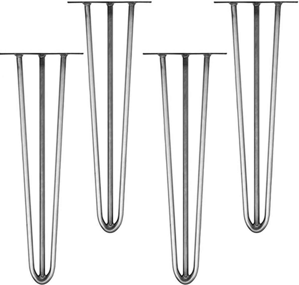 Haarspeld Tafelpoten - Tafelonderstel Meubelpoten - Meubels Maken - 12mm Dik Rondstaal - 45 cm Hoog - Staal