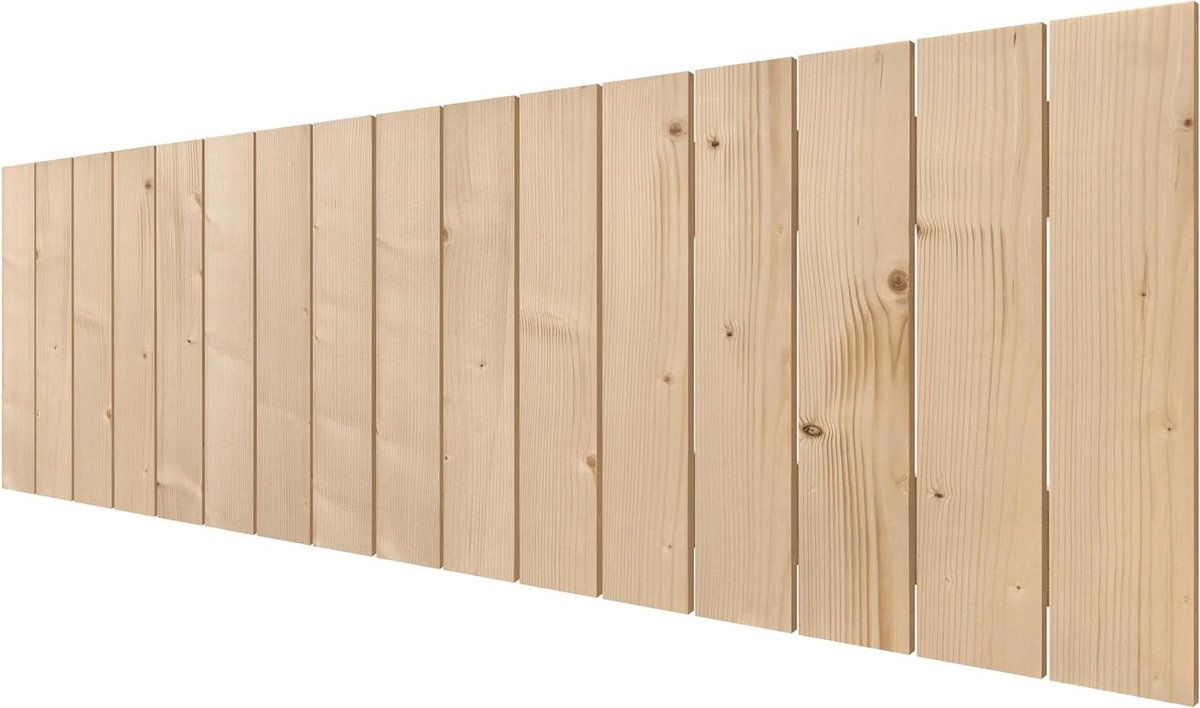 Hoofdbord Grenenhout - Houten Hoofdeinde - Slaapkamer Decoratie - Verticale Palletstijl - 135cm - Natuurlijk