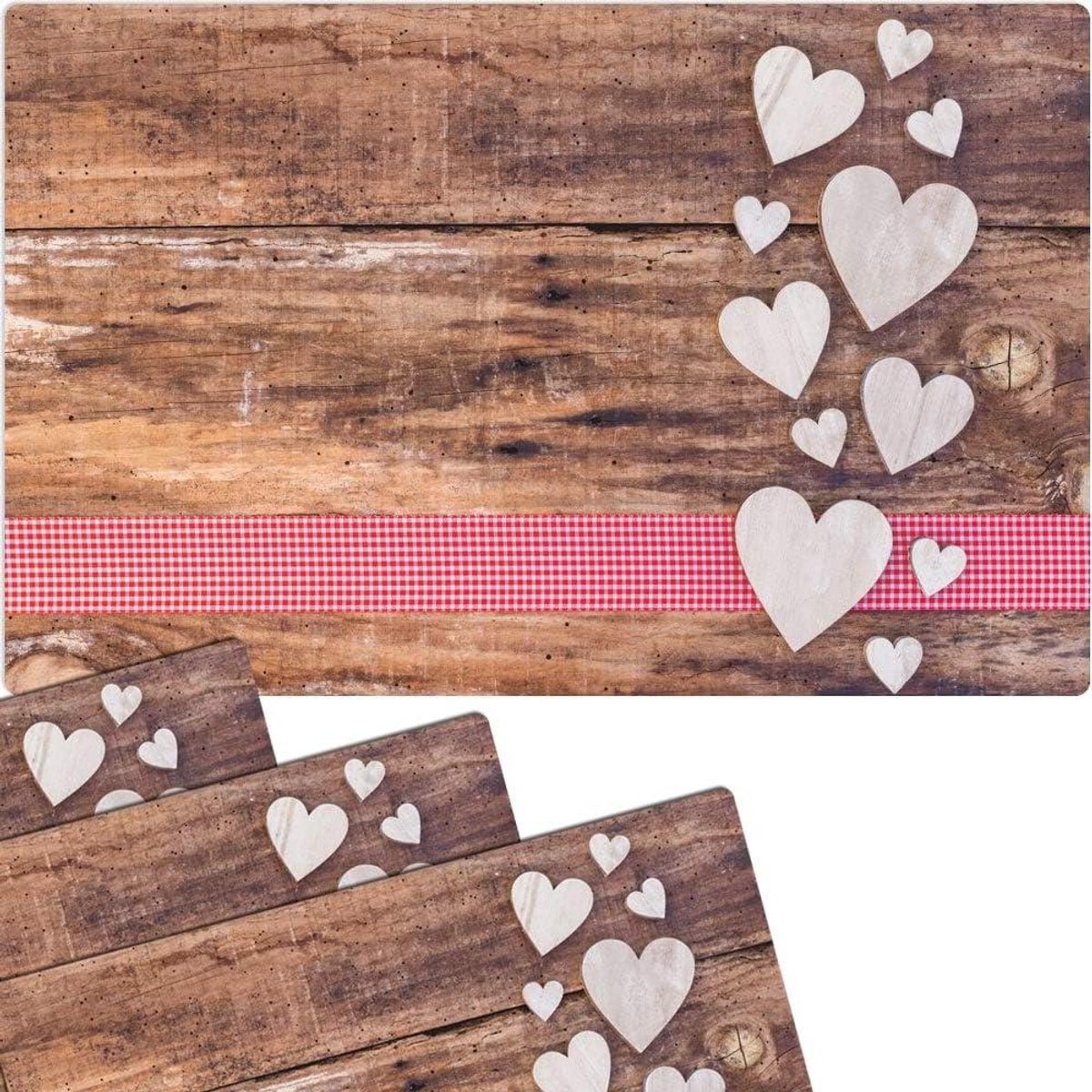 Placemats - Onderleggers Tafel - Tafeldekken - Extra sterk plastic - 43.5x28.5 cm - Rood