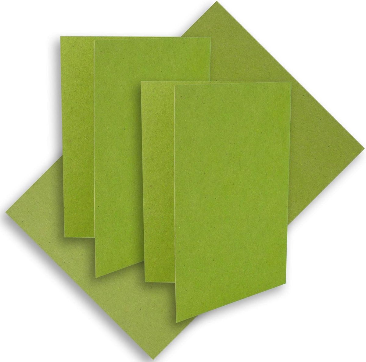 Vouwkaarten Kraftpapier - Dubbele kaarten Blanco kaarten - Uitnodigingen maken - Gerecycled materiaal - DIN A6 - Lichtgroen